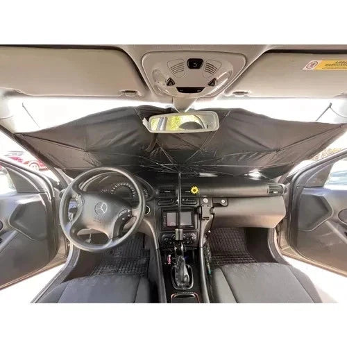 Parasole per Auto Parabrezza Anteriore ad Ombrello Portatile Pieghevole 132x76cm