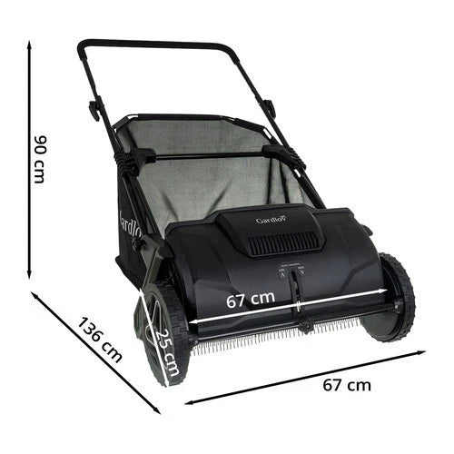 Raccoglitore di foglie e erba raccoglifoglie 100 litri a spazzole maneggevole