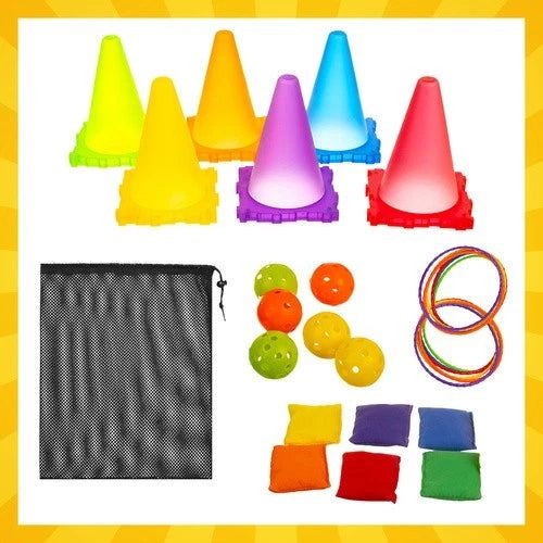 3 in 1 Set da Gioco Lancio dell'anello Coni di plastica Anelli da Lancio bambini