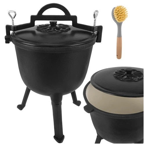 calderone da caccia pentolone in ghisa Dutch Oven pentola da campeggio per fuoco