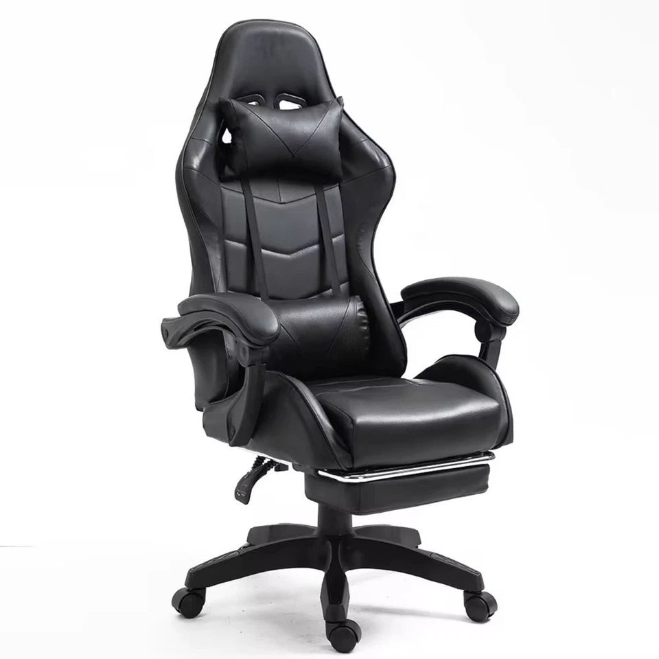 Sedia da Gaming in ecopelle Sedia gioco studio con poggiapiedi reclinabile