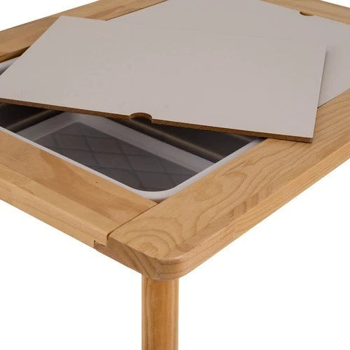 TAVOLO PER BAMBINI In LEGNO + 1 SEDIA TAVOLINO GIOCO STUDIO LAVAGNA CONTENITORI