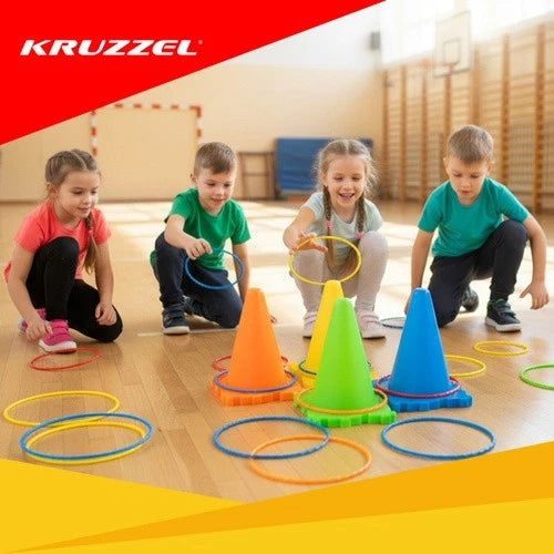 3 in 1 Set da Gioco Lancio dell'anello Coni di plastica Anelli da Lancio bambini