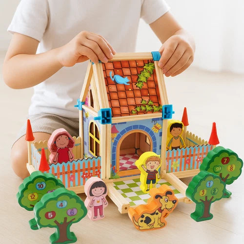 costruzioni per bambini set fattoria animali casetta con accessori blocchi costruzione