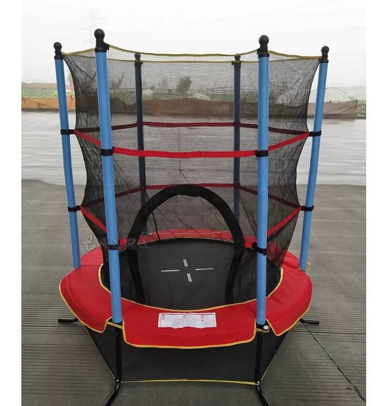 Trampolino Tappeto Elastico Bambini Rete Sicurezza Giardino Giochi h. 202 cm