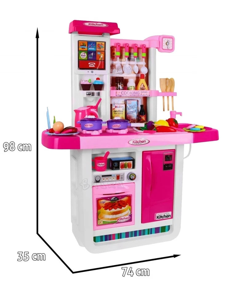 Cucina Giocattolo GRANDE per bambini Suoni Luci getto Acqua e Accessori h.98 cm