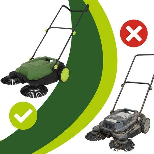 Raccoglitore di foglie e erba raccoglifoglie 24 litri a spazzole maneggevole