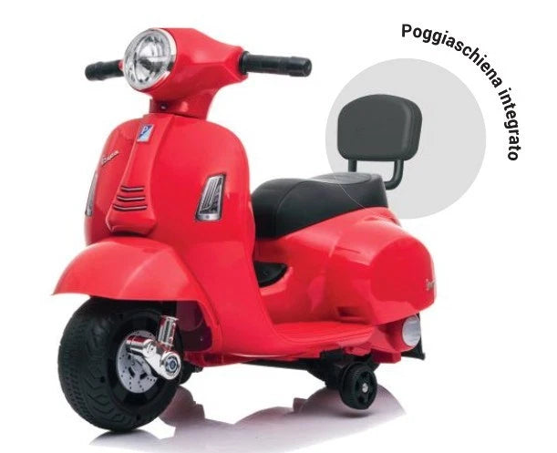 Scooter Elettrico per Bambini 1 - 3 Anni con Luci Led e Suoni Vespa GTS 7,2V
