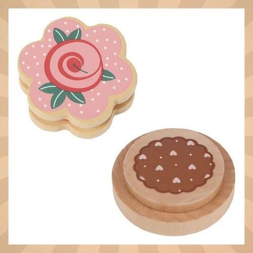 Gioco Pasticcere Giocattolo in legno dolci e set per il tè bambini + accessori
