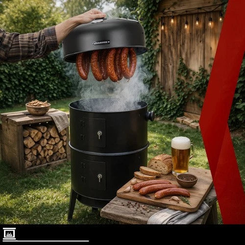 bbq barbecue a carbone carbonella con coperchio affumicatore termometro braciere