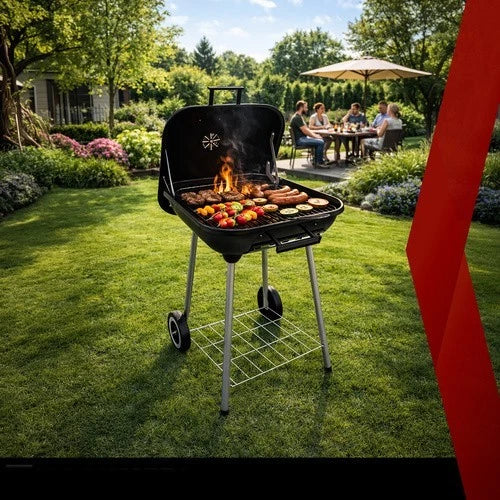 barbecue bbq a carbone carbonella per giardino terrazzo campeggio con ruote