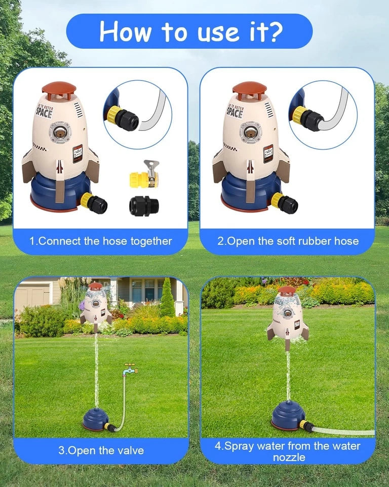 Razzo Alimentato dall'acqua Sprinkler spray Giochi per Bambini con Irrigatore