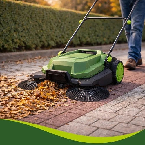 Raccoglitore di foglie e erba raccoglifoglie 24 litri a spazzole maneggevole
