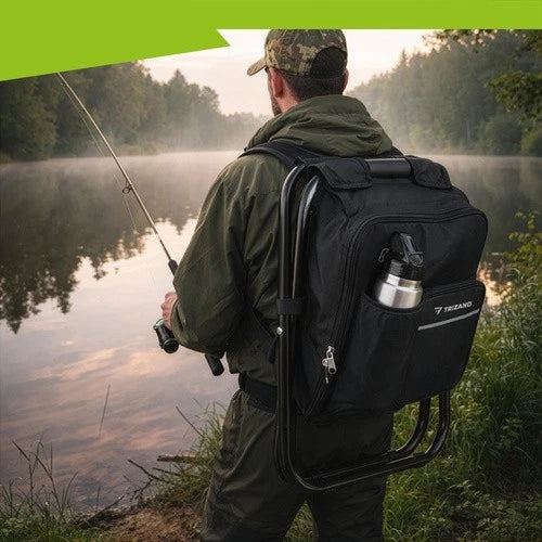 Sedia da pesca sgabello campeggio con borsa termica alimenti bevande sedia zaino