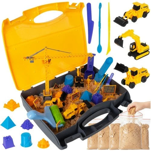 sabbia cinetica sand set sabbia modellabile con mezzi da cantiere e accessori
