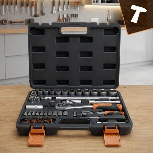 Set chiavi a bussola 1/4" e 1/2" acciaio 72 pezzi set chiavi cricchetto punte