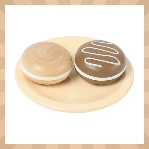 Giocattolo in legno per bambini set colazione gioco dolci tè biscotti tazzine