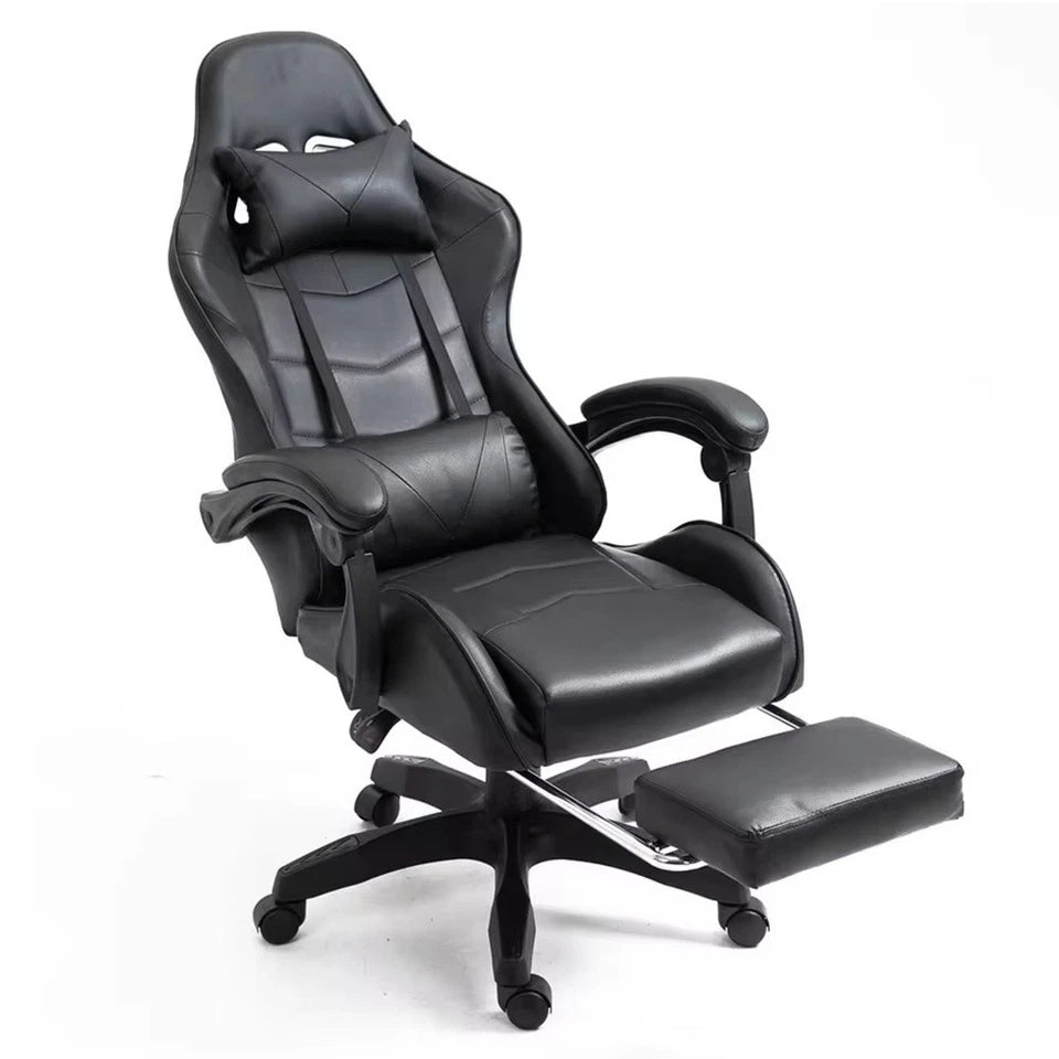 Sedia da Gaming in ecopelle Sedia gioco studio con poggiapiedi reclinabile