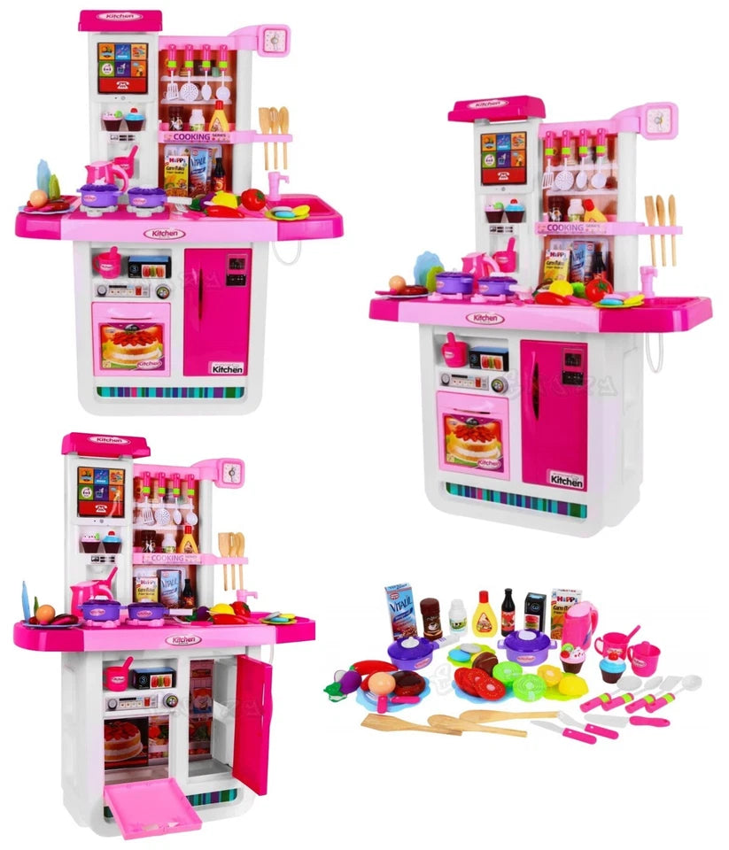 Cucina Giocattolo GRANDE per bambini Suoni Luci getto Acqua e Accessori h.98 cm
