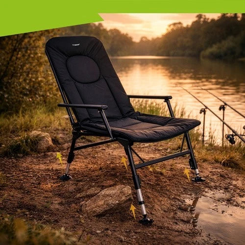 Sedia da pesca sedia campeggio altezza e schienale regolabile portata 120 kg sedia pieghevole