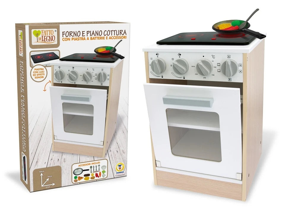 forno giocattolo in legno con luci e suoni cucina giocattolo con cibo incluso