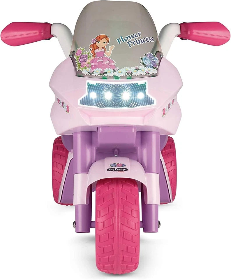 PegPerego Flower Princess moto elettrica bambina rosa batteria ricaricabile 6 v