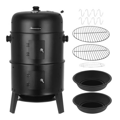 bbq barbecue a carbone carbonella con coperchio affumicatore termometro braciere