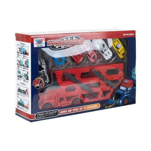 CAMION GRANDE BISARCA BAMBINI TIR TRASPORTO MACCHININE GIOCATTOLO + LANCIO AUTO