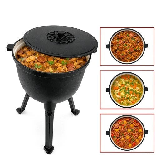 calderone pentolone in ghisa Dutch Oven pentola da campeggio pesca per fuoco