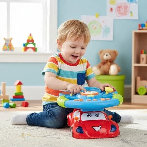 volante interattivo per bambini luci e suoni volante auto giocattolo con proiettore