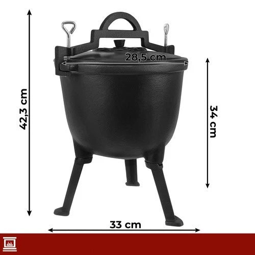 calderone da caccia pentolone in ghisa Dutch Oven pentola da campeggio per fuoco