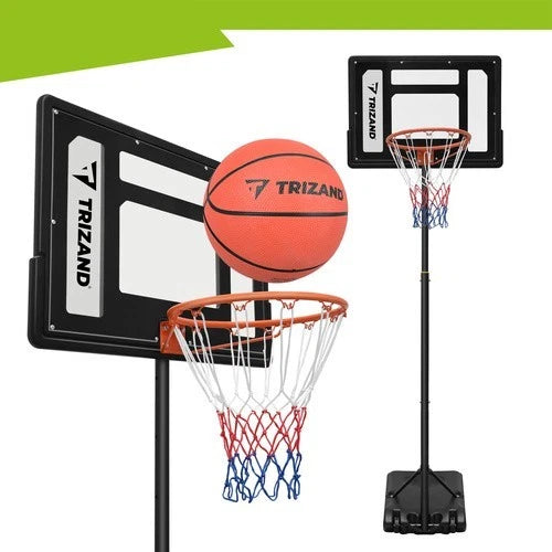 canestro da basket con piantana h. regolabile da 150 a 259 cm con ruote e palla