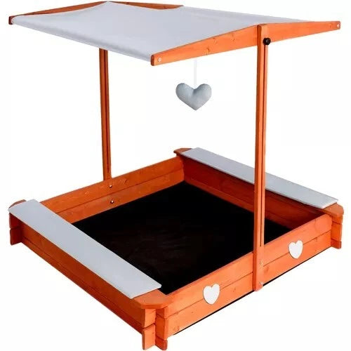 sabbiera da giardino per bambini sabbiera in legno GRANDE con tetto e sedute