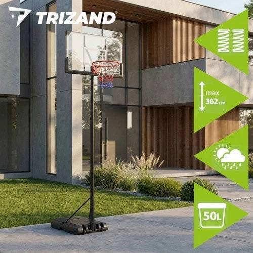 canestro da basket con piantana altezza regolabile max 305 cm anello regolamentare 45 cm