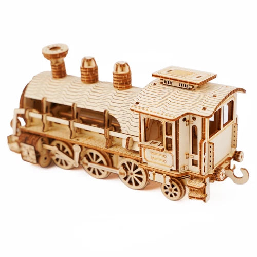 Puzzle 3D in legno modellino treno locomotiva a vapore con tender puzzle legno
