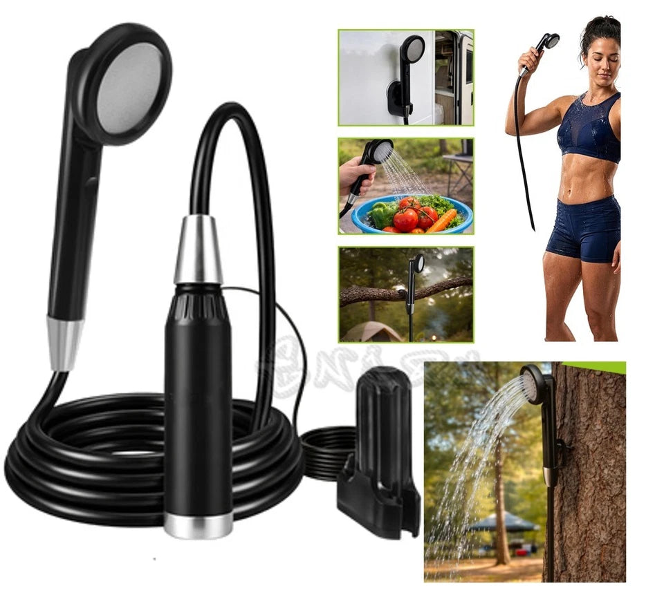 Doccia da Campeggio Portatile USB Ricaricabile Esterna Camper Trekking + custodia