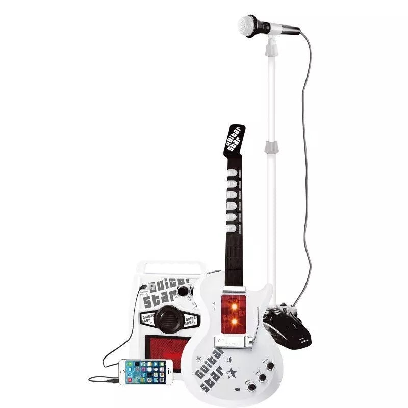 chitarra elettrica giocattolo bambini CON MICROFONO ASTA chitarra rock
