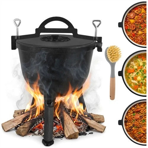 calderone pentolone in ghisa Dutch Oven pentola da campeggio pesca per fuoco