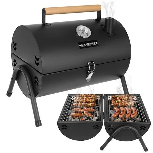 bbq barbecue xxl carbone e carbonella grill giardino 2 griglie fuoco regolabile termometro