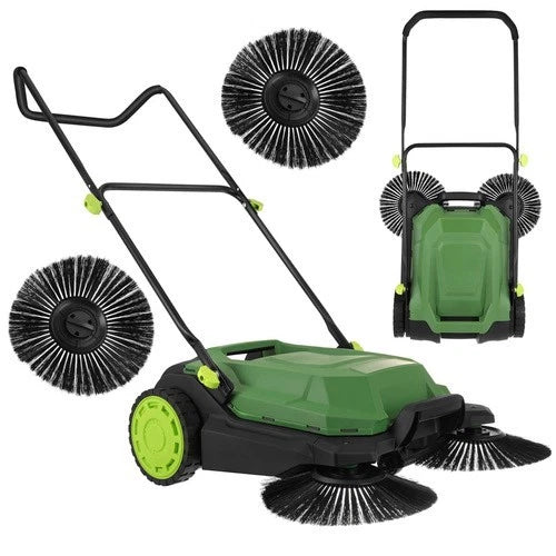 Raccoglitore di foglie e erba raccoglifoglie 24 litri a spazzole maneggevole