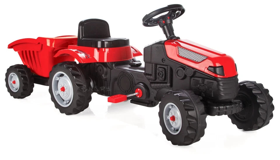Trattore a pedali con rimorchio trattore grande gioco per bambini a pedali