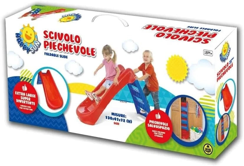 Scivolo per Bambini Pieghevole 3 Gradini in Plastica Scaletta Giardino Esterno
