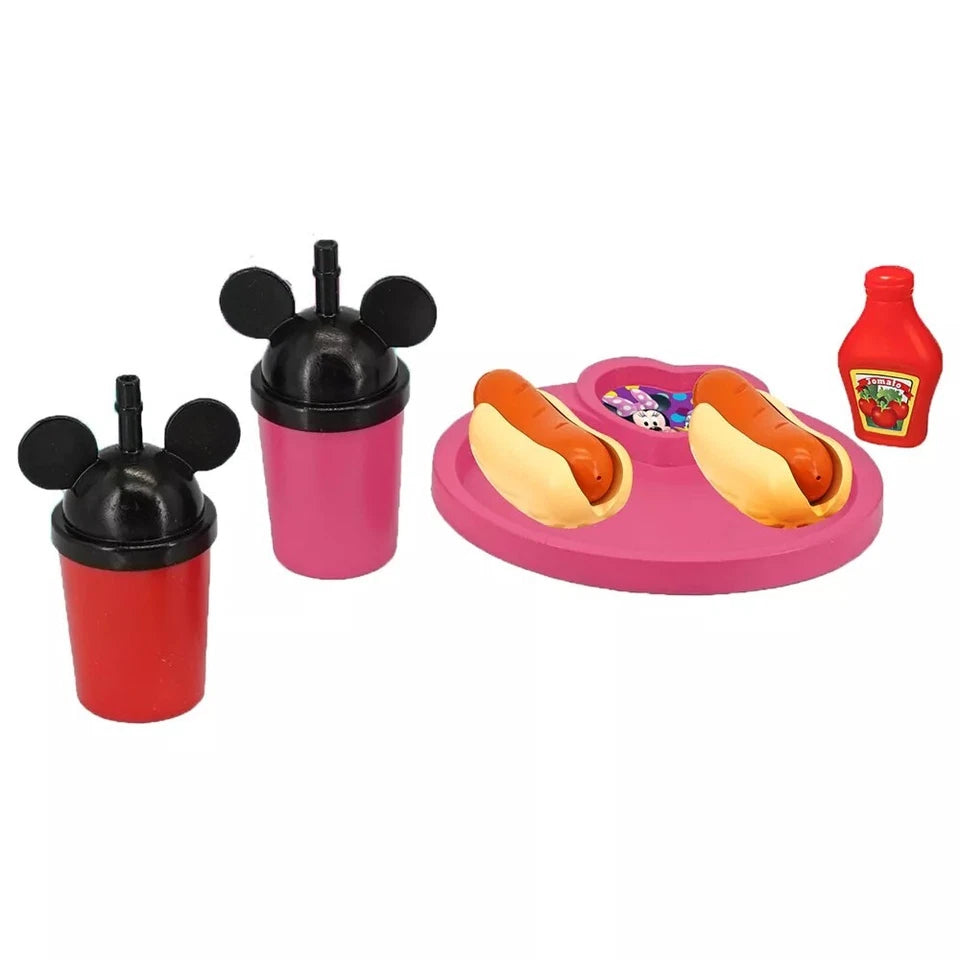 Ride on bambini disney auto a spinta cavalcabile minnie con rimorchio e accessori