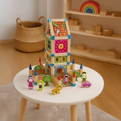 costruzioni per bambini set fattoria animali casetta con accessori blocchi costruzione