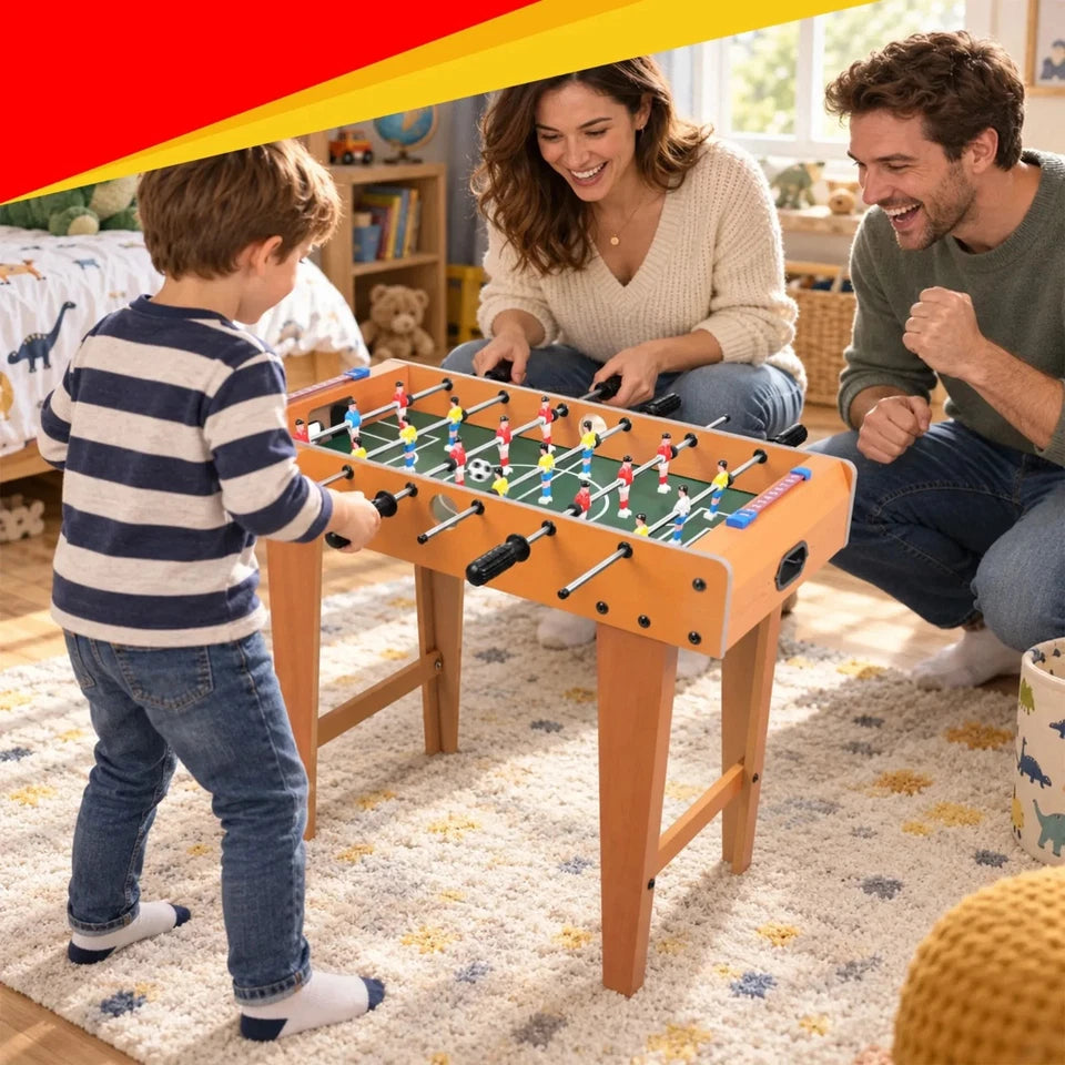 Calcio Balilla da Tavolo con Gambe in Legno per Bambini e Adulti Biliardino