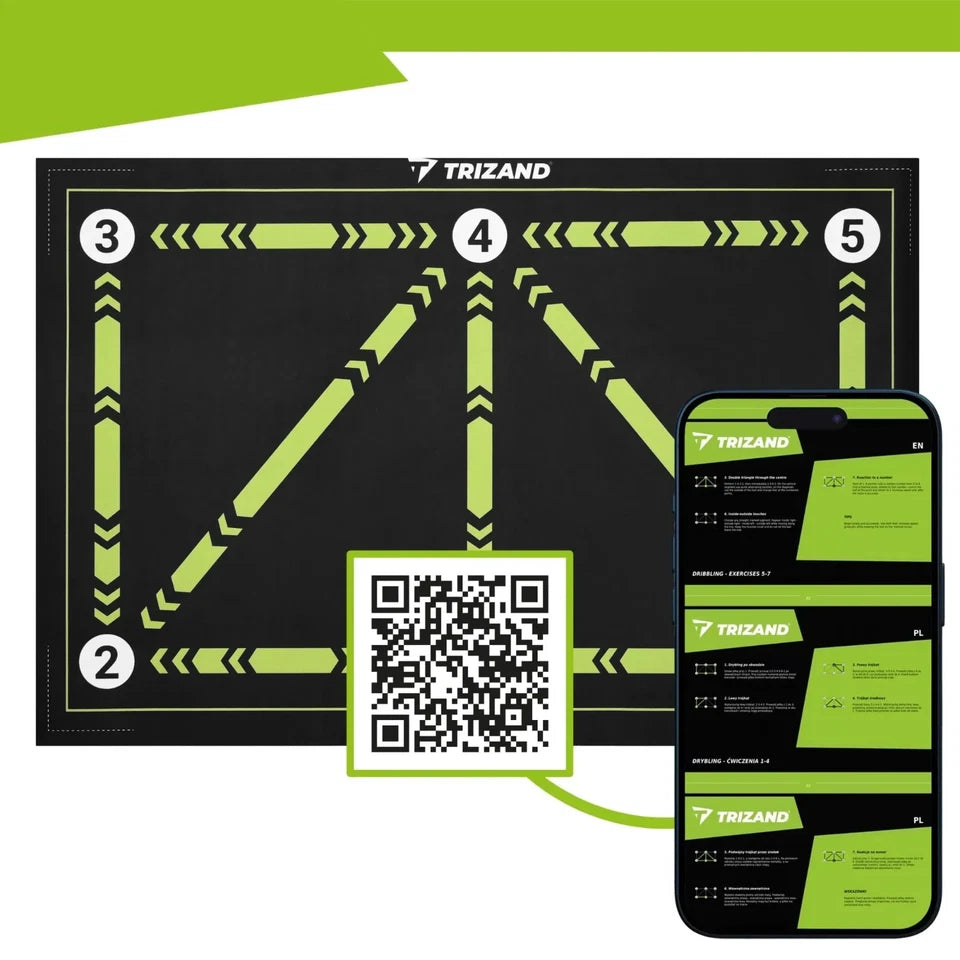 Tappeto Allenamento Calcio 60x90 Tappetino Dribbling Controllo + Pallone e sacca