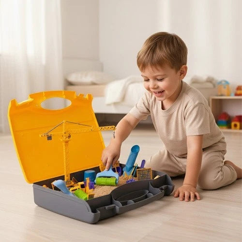 sabbia cinetica sand set sabbia modellabile con mezzi da cantiere e accessori
