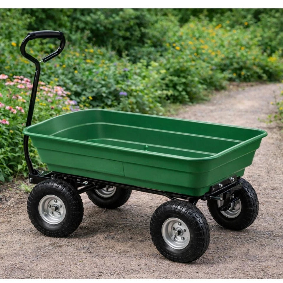 carrello da giardino ribaltabile carrello sterzante portatutto attrezzi giardino