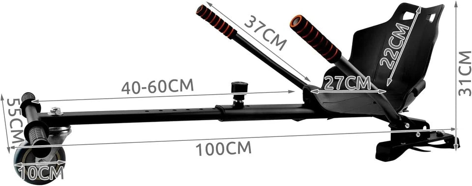Sedile scooter elettrico autobilanciato compatibile con Hoverboard carico 50 kg