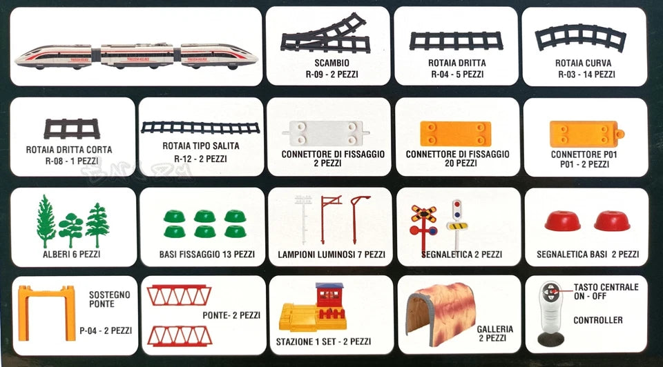 Pista Treno Elettrico Pista trenino a batteria per bambini treno freccia 620 cm